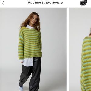 UO Jamie Striped Sweater in Green Multi Color